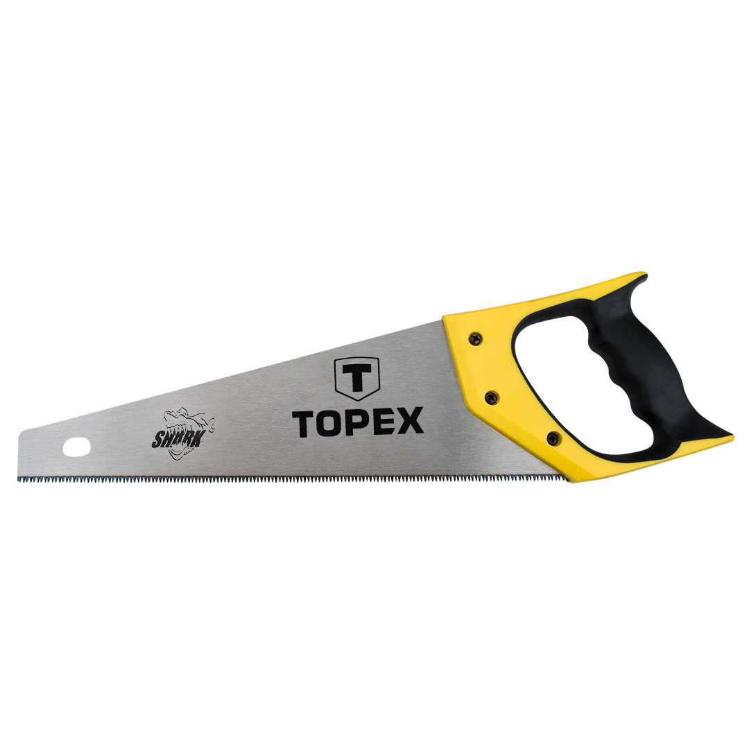 TOP-10A440--Piła płatnica Shark, 400 mm, 7 TPI, trójstronnie ostrzone, hartowane zęby, dwumateriałowy uchwyt