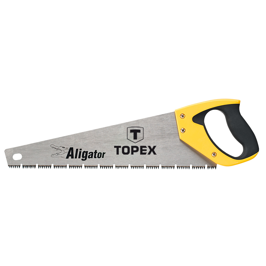 TOP-10A441--Piła płatnica Aligator, 400 mm, 7 TPI, trójstronnie ostrzone, hartowane zęby, dwumateriałowy uchwyt
