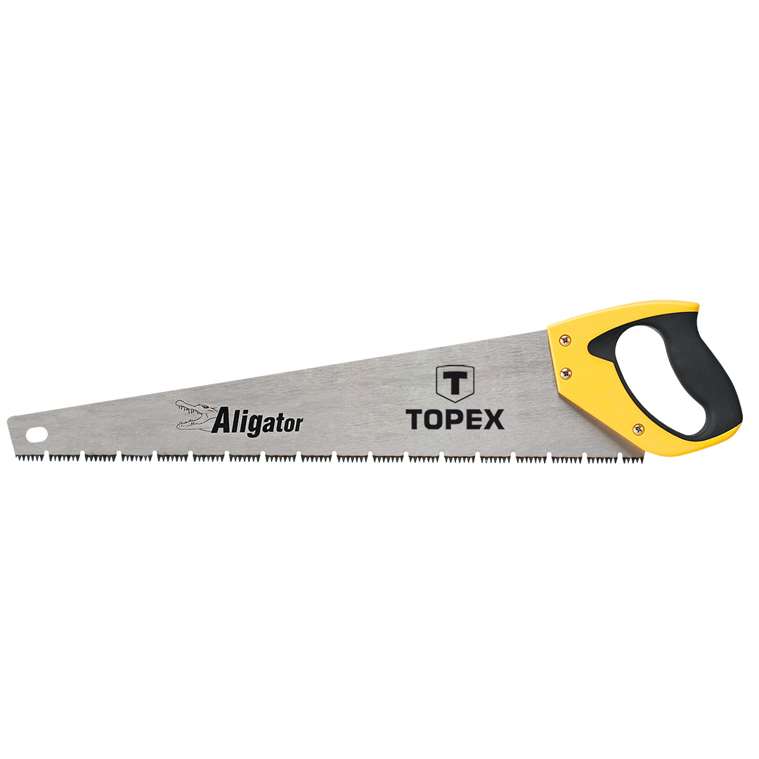 TOP-10A451--Piła płatnica Aligator, 500 mm, 7 TPI, trójstronnie ostrzone, hartowane zęby, dwumateriałowy uchwyt