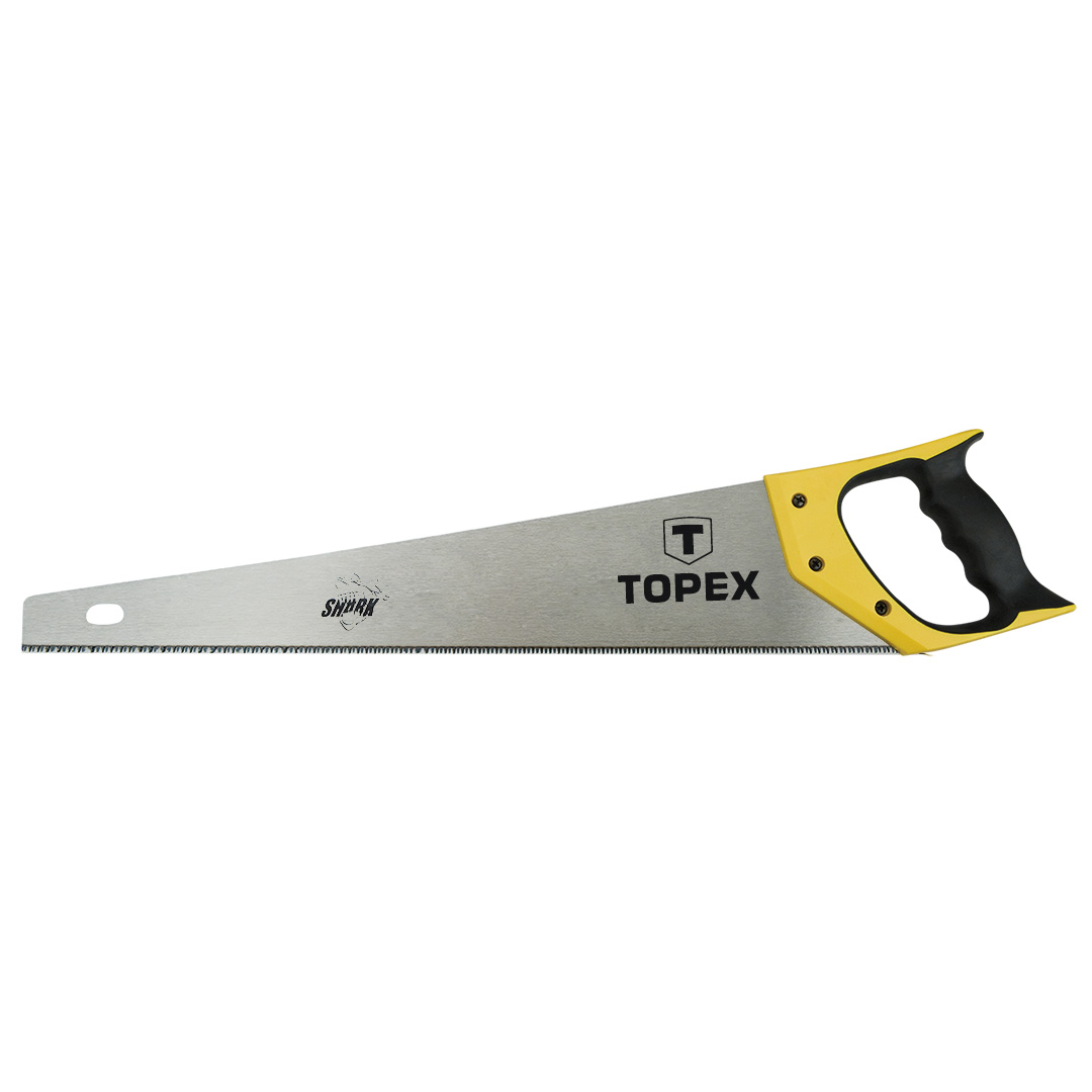 TOP-10A452--Piła płatnica Shark, 500 mm, 11 TPI, trójstronnie ostrzone, hartowane zęby, dwumateriałowy uchwyt