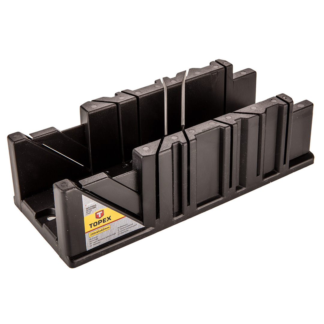 TOP-10A843--Skrzynka uciosowa plastikowa, 250 x 65 x 60 mm, kąty cięcia: 22.5°, 45° (pionowo i poziomo), 90°, plastikowa