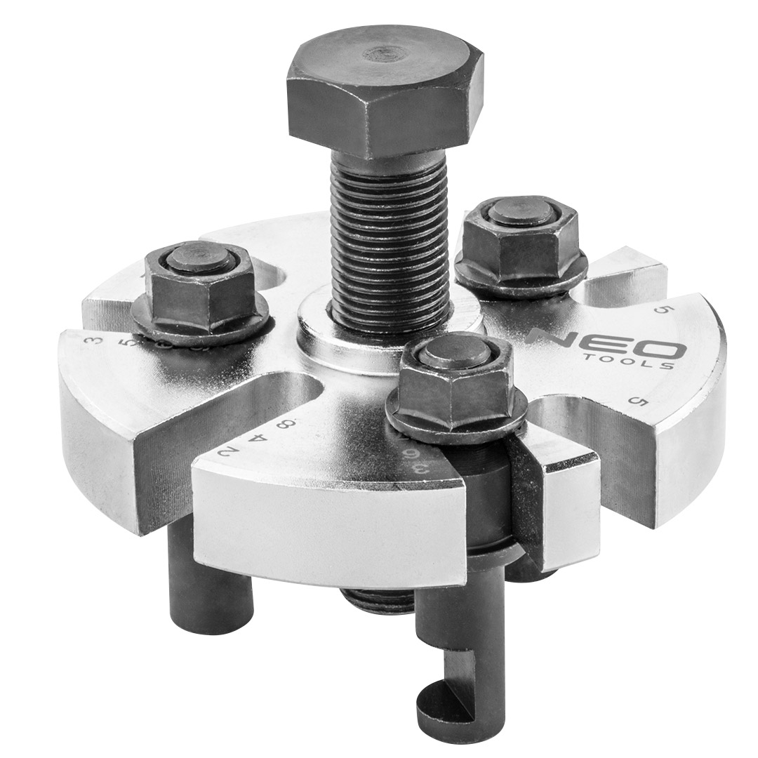 TOP-11-299--Ściągacz uniwersalny - śruba 16 mm z kulką centrującą / klucz 24 mm - 8 gniazd do osadzania ramion w różnych pozycjach do różnych średnic kół - 18 mm ramiona ściągacza umozliwiające chwytanie kół pasowych za otwory