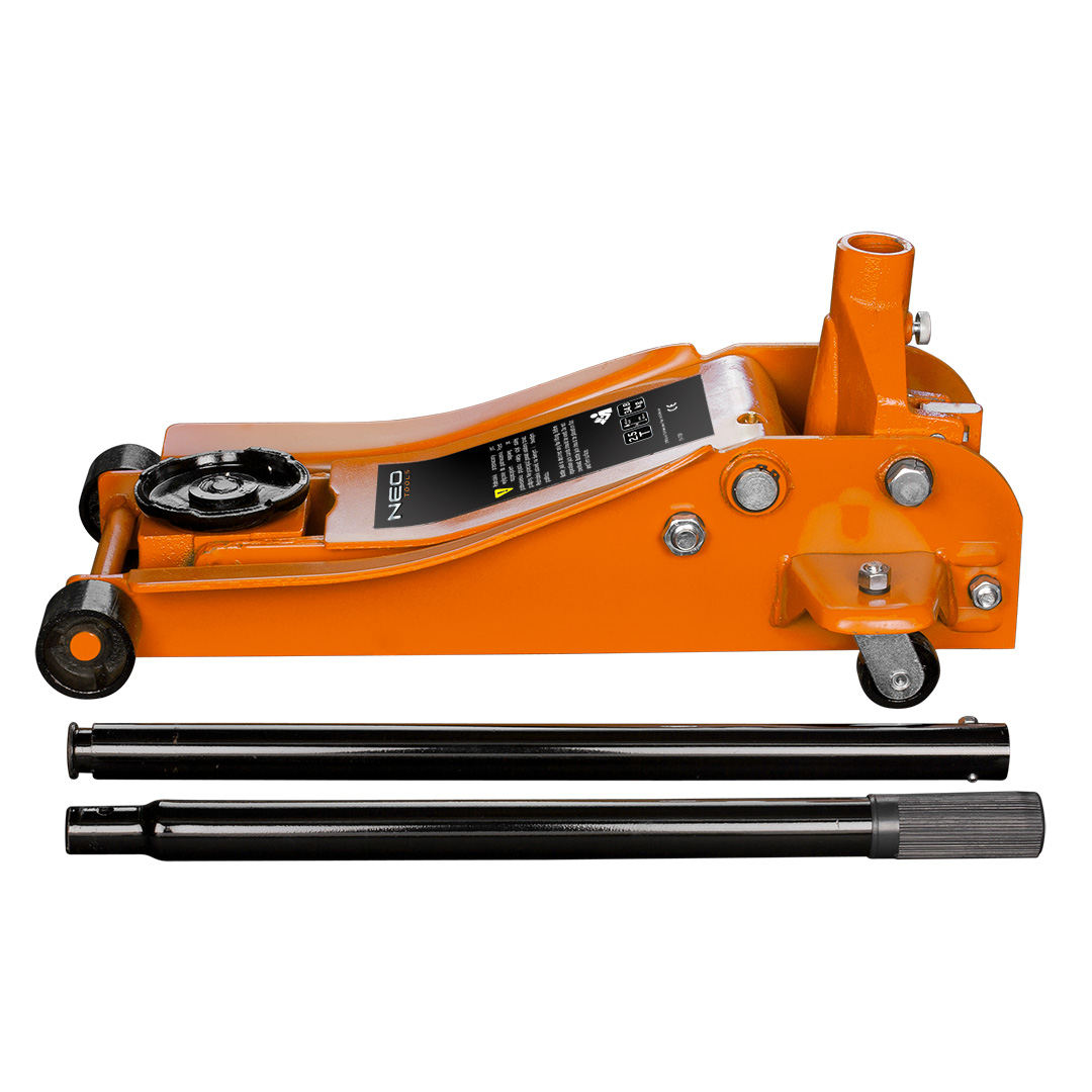 TOP-11-731--Podnośnik hydrauliczny, niskoprofilowy, 2.5 t, zakres podnoszenia 370 mm, waga 32 kg, CE