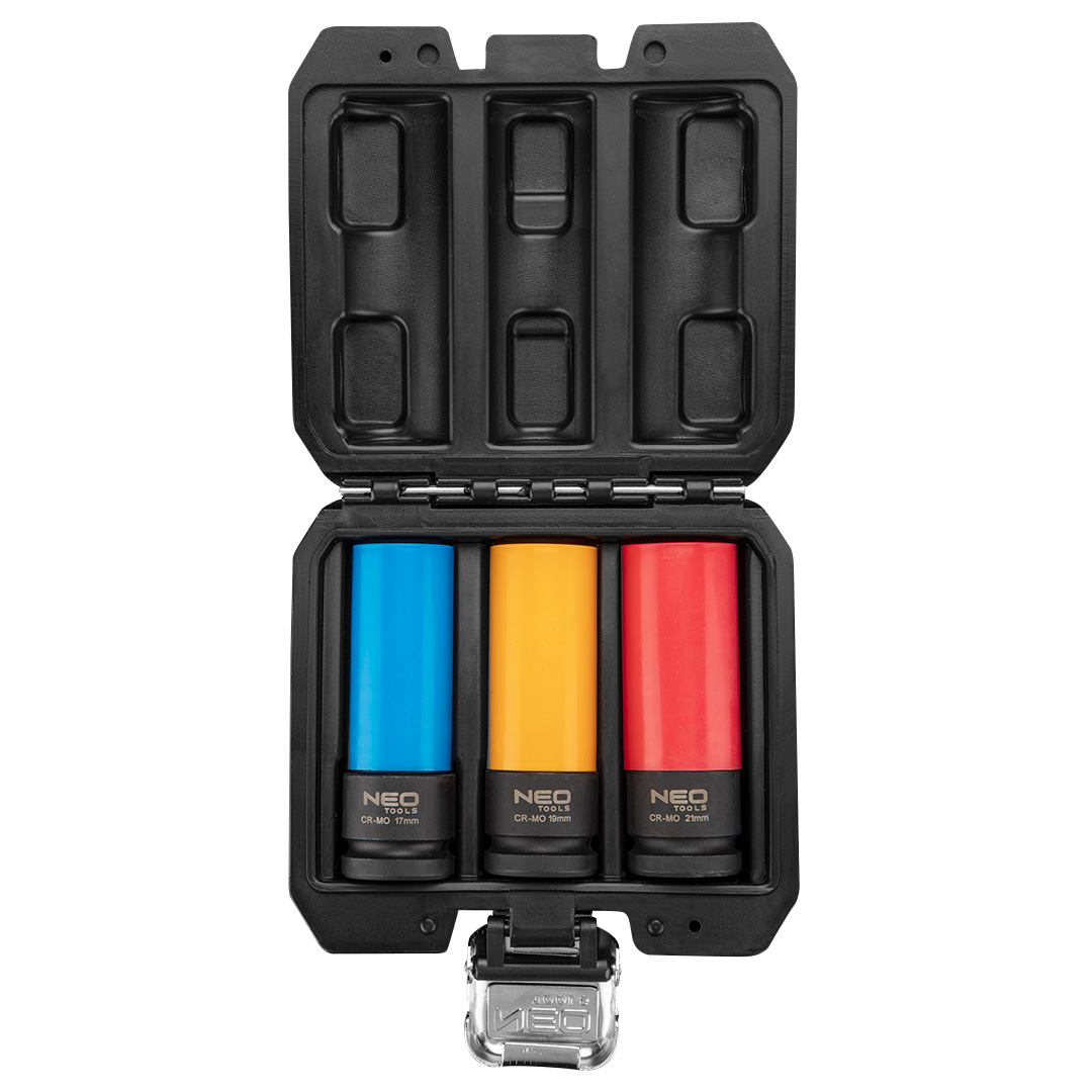 TOP-12-350--Nasadki do felg aluminiowych - zestaw 3 szt. (17 mm, 19 mm, 21 mm), Cr-Mo