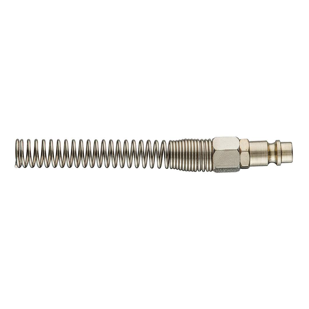TOP-12-606--Końcówka do szybkozłączki z wyjściem na wąż 8 x 10 mm, mosiężna, ze sprężynką, maksymalne ciśnienie 16 barów, CE