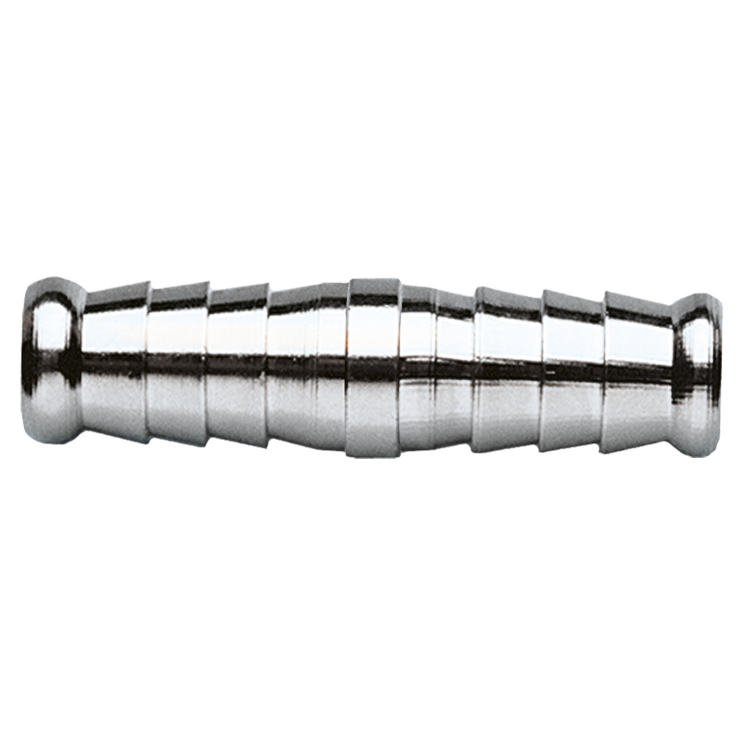 TOP-12-613--Złącze do węża 12 mm, obustronne, mosiężne, niklowane, maksymalne ciśnienie 16 barów, CE