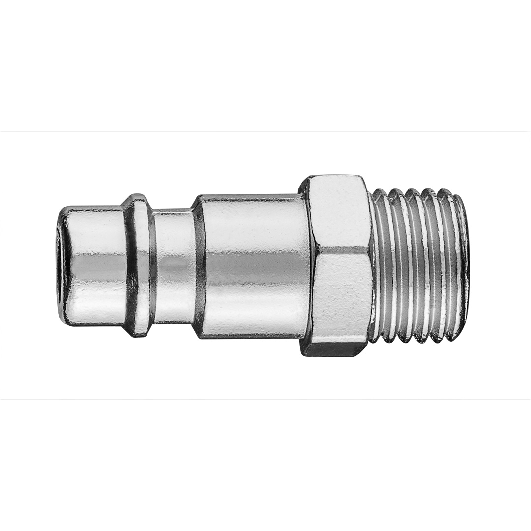 TOP-12-640--Końcówka do szybkozłączki, gwint zewnętrzny 1/4", mosiężna, niklowana, maksymalne ciśnienie 16 barów, CE