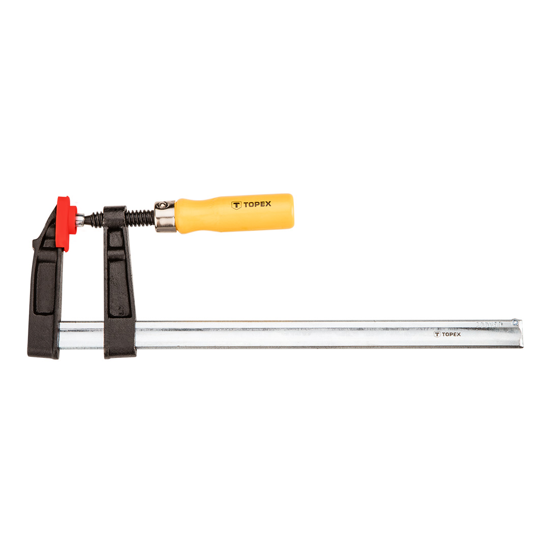 TOP-12A120--Ścisk stolarski 80 x 300 mm, ząbkowana prowadnica, drewniany uchwyt, lakierowany, DIN5117