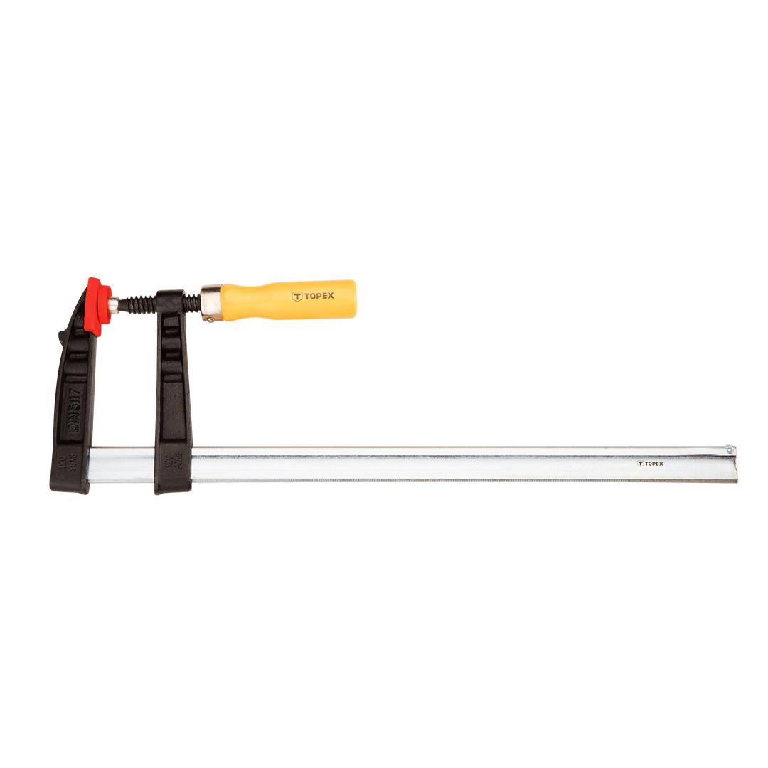 TOP-12A125--Ścisk stolarski 120 x 500 mm, ząbkowana prowadnica, drewniany uchwyt, lakierowany, DIN5117