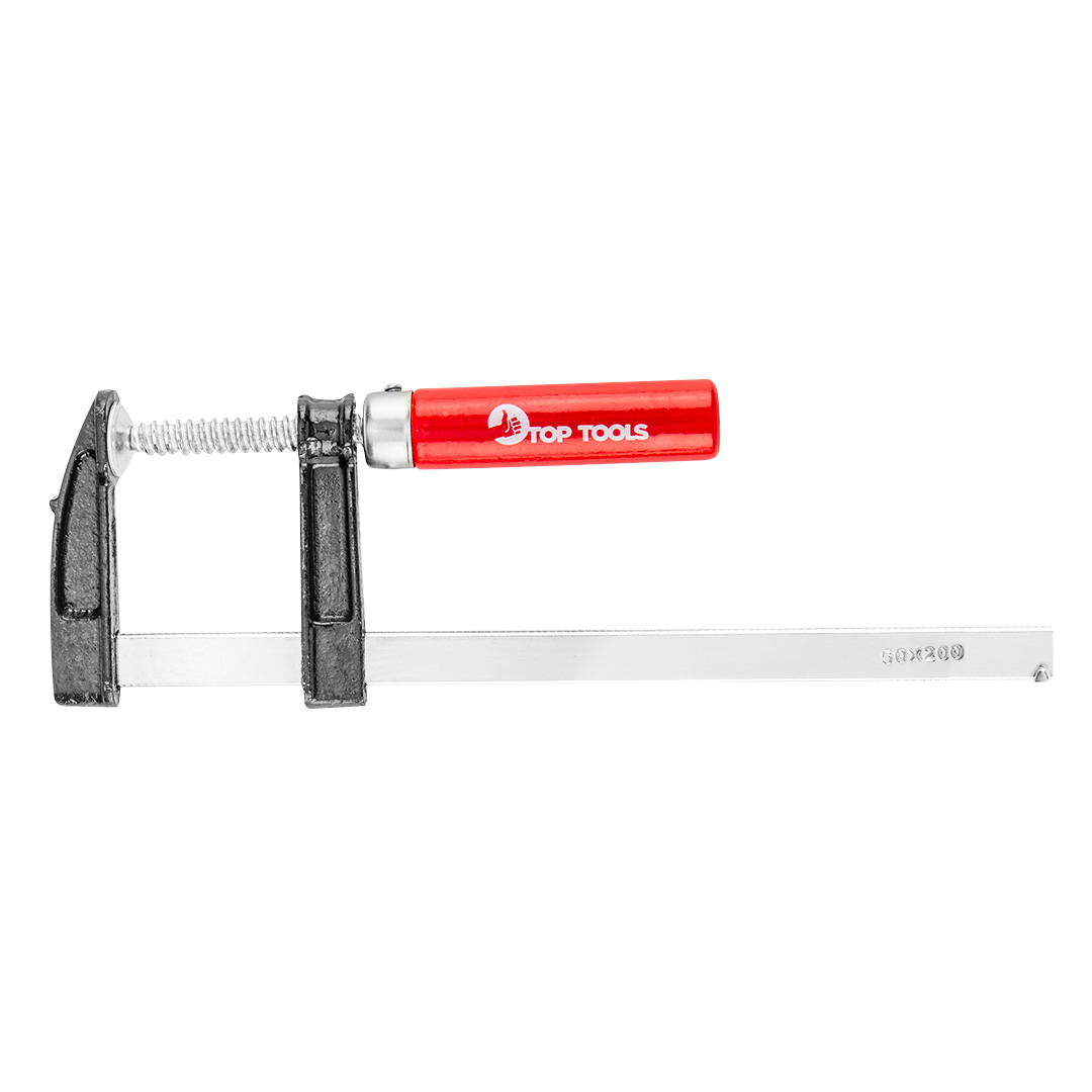 TOP-12A201--Ścisk stolarski 50 x 200 mm, drewniany uchwyt, lakierowany