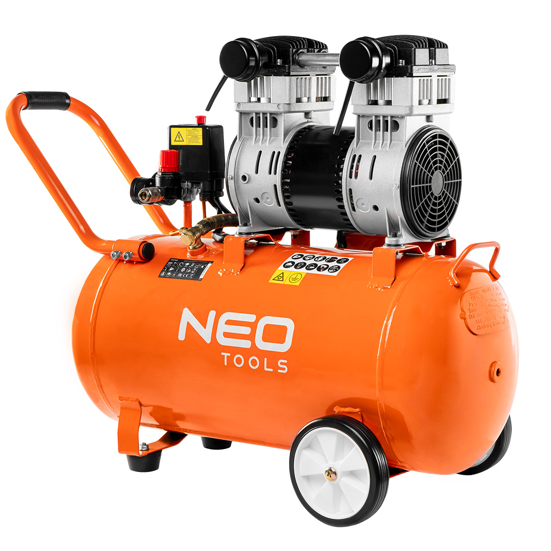 TOP-12K022--Kompresor bezolejowy, 50l, max. ciśnienie 8 bar,  230V / 50HZ, moc 1150 W, silnik indukcyjny, zawór odwadniający kulowy, pobór powietrza 180 l/min, natężenie dźwięku 79 (61) dB