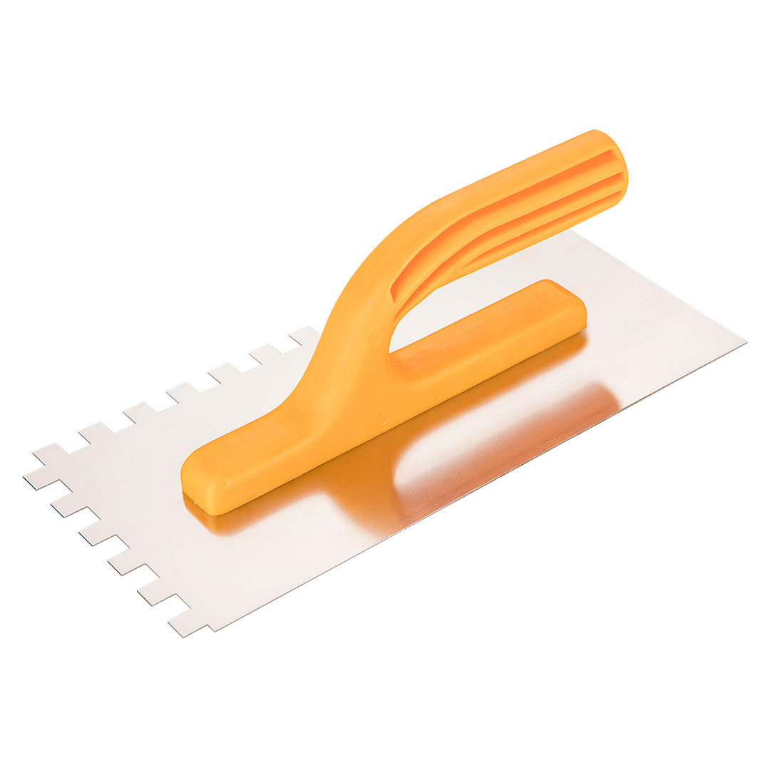 TOP-13A288--Paca z zębami 8 x 8 x 8 mm, 280 x 130 mm, plastikowy uchwyt, powierzchnia robocza ze stali nierdzewnej