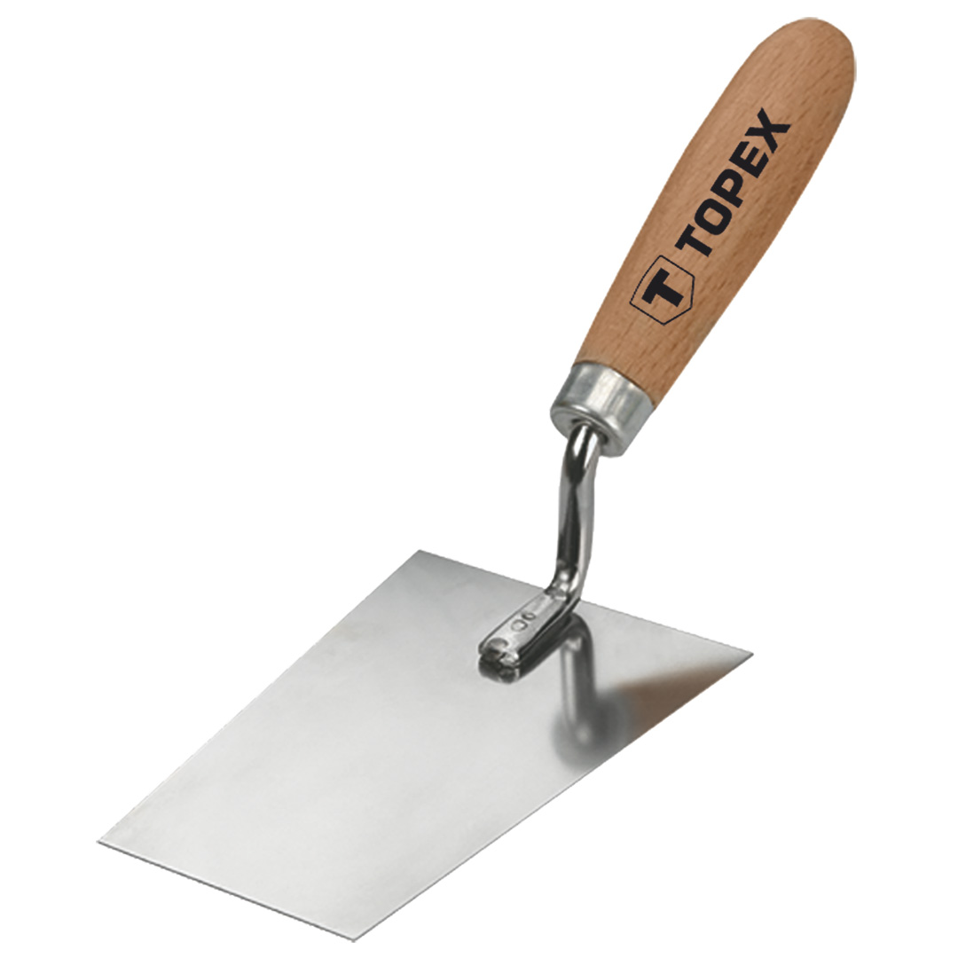 TOP-13A800--Kielnia sztukatorska trapezowa 160 x 80 mm, stal nierdzewna, drewniany uchwyt