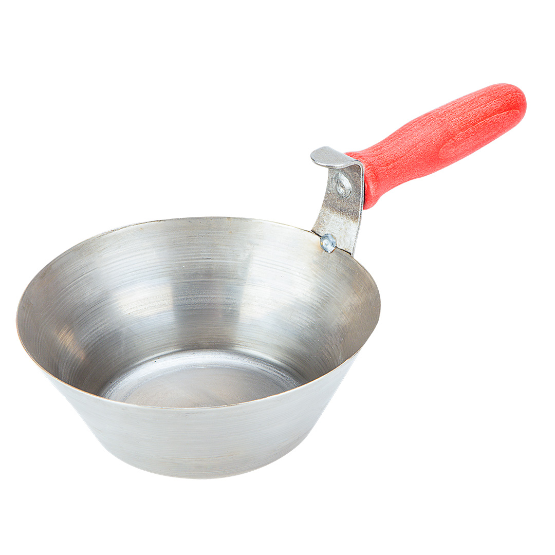 TOP-13A890--Czerpak murarski, średnica 160 mm, stalowy czerpak, drewniany uchwyt