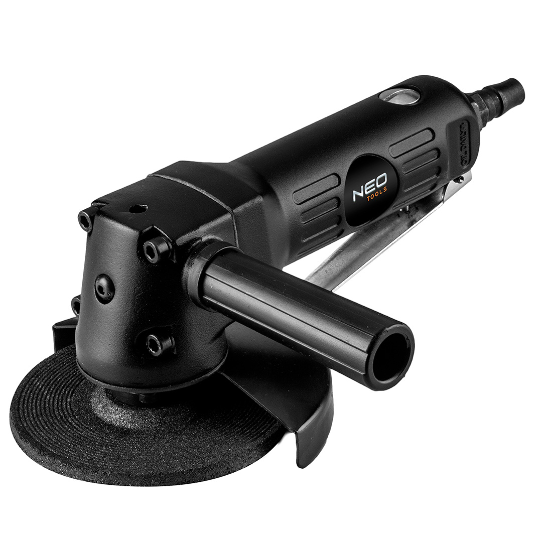 TOP-14-508--Szlifierka kątowa pneumatyczna 125 mm, 10 000 obr.-1, ciśnienie robocze 6 - 8 bar, pobór 140 l/min., waga 1.8 kg, CE