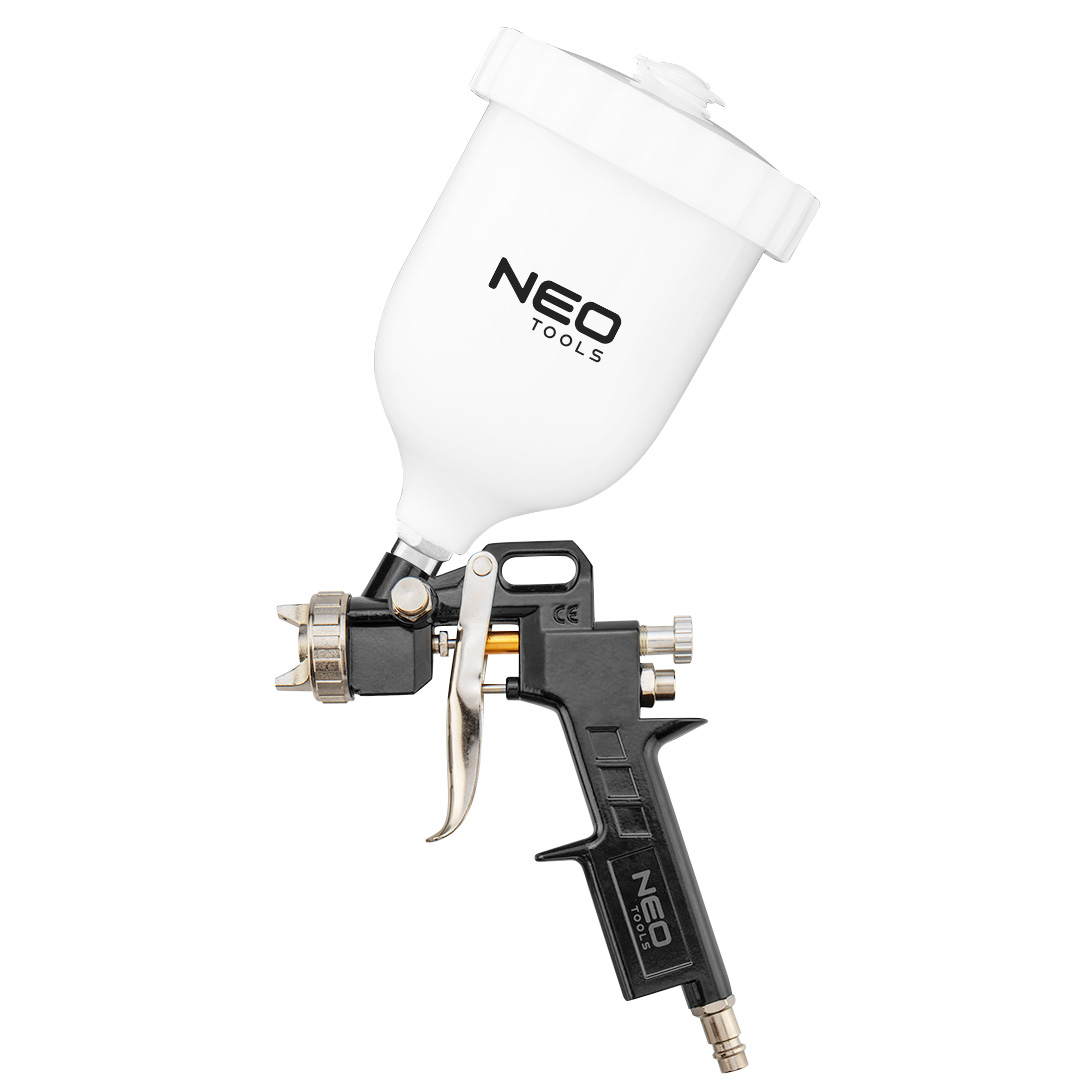TOP-14-702--Pistolet lakierniczy górny zbiornik 0.6 l, dysza 1.5 mm, ciśnienie robocze 4 bary, pobór 75 - 230 l/min., podwójna regulacja, CE