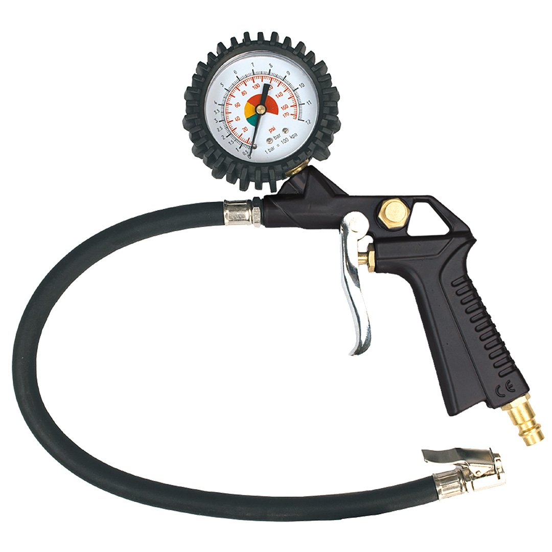 TOP-14-714--Pistolet do pompowania z manometrem, średnica manometru 63 mm, CE
