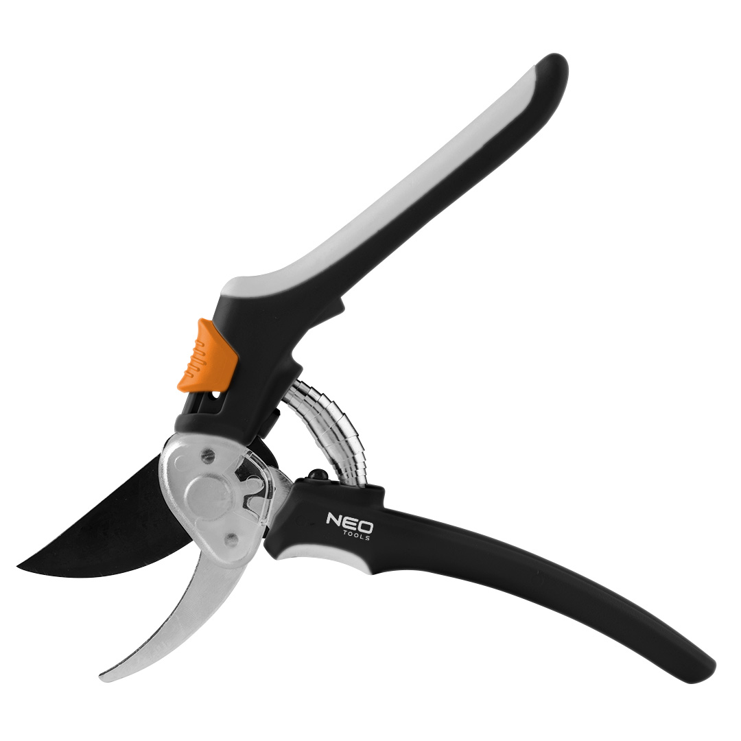 TOP-15-204--Sekator by-pass, długość całkowita 200 mm, maksymalna średnica cięcia 18 mm, ergonomicznie ukształtowany uchwyt z miękkimi gumowymi uchwytami TPR dla lepszego chwytu i komfortu, łatwa i bezpieczna blokada kciukiem dla prawej i lewej ręki, przekładnia