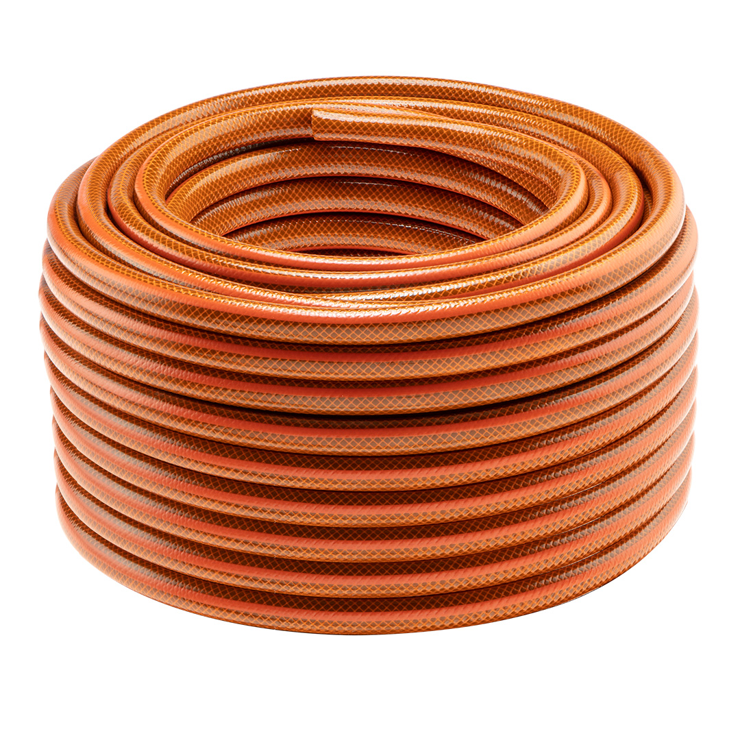 TOP-15-802--Wąż ogrodowy 1/2" x 50 m,  4-warstwowy NEO ECONOMIC, wykonany z elastycznego PVC i przędzy poliestrowej o oplocie krzyżowym, ciśnienie robocze 7 bar, ciśnienie rozrywające 20 bar, odporny na osadzanie się glonów i promienie UV, zakres temperatur