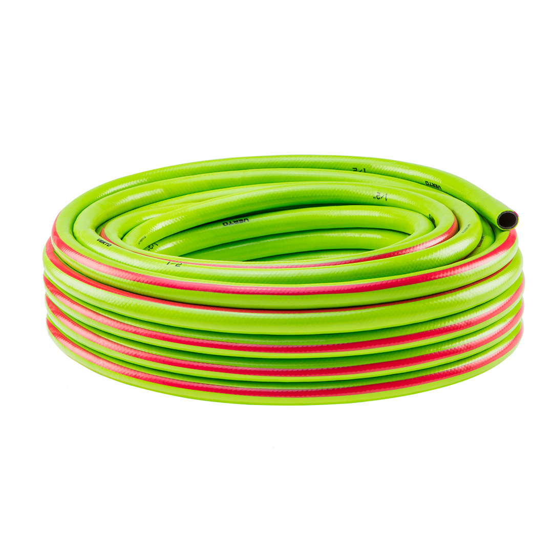 TOP-15G820--Wąż ogrodowy 20 m, 1/2" PROFESSIONAL, odporny na promieniowanie UV, wytrzymałość na rozrywanie do 25 barów, system zapobiegający osadzaniu się glonów, zakres temperatur, przy których wąż zachowuje wszystkie parametry użytkowe (głownie elastyczno