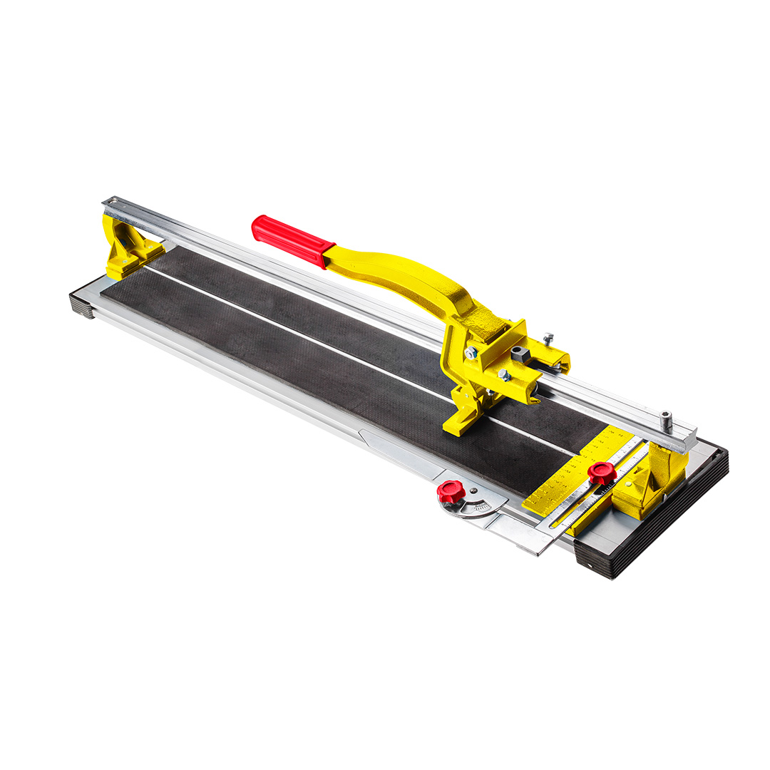 TOP-16B272--Maszynka do płytek ceramicznych 800 mm, podziałka, blat z pianką, łożyska kulkowe, aluminiowy korpus, pojedyncza prowadnica rurowa O 21 mm, nóż 22 x 5 x 2 mm