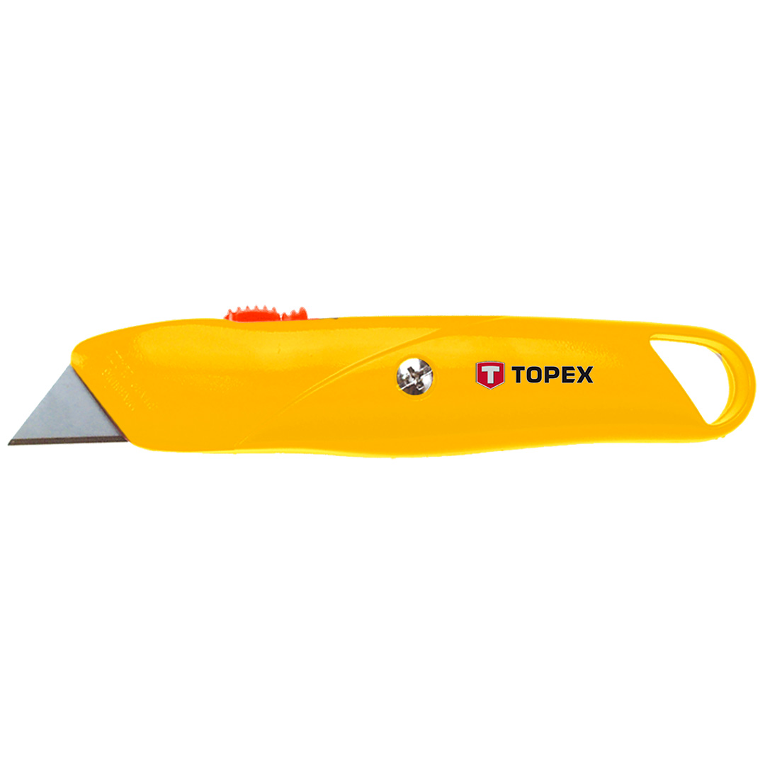 TOP-17B140--Nóż z ostrzem trapezowym, metalowy korpus, magazynek na ostrza