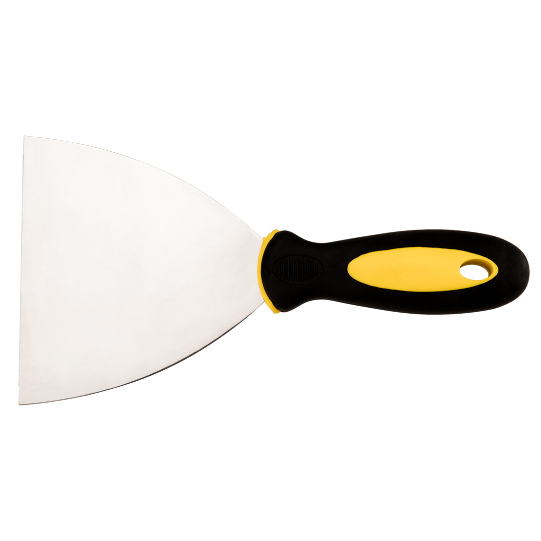TOP-18B612--Szpachla malarska 125 mm, nierdzewna, polerowane ostrze, dwumateriałowy uchwyt
