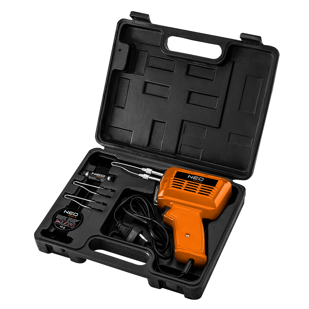 TOP-19-151--Lutownica transformatorowa 150W, zasilanie 230V, 50Hz, 3 końcówki, masa 1.5 kg, pasta lutownicza, lut cynowy, certyfikat CE