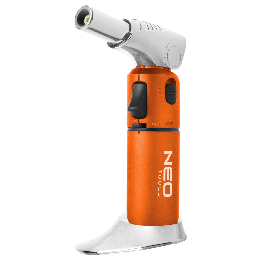 TOP-19-904--Mikropalnik gazowy, zapłon piezo, blokada włącznika, regulacja wielkości płomienia, temperatura płomienia 1350°C, ruchoma głowica, pojemność 7,6 g