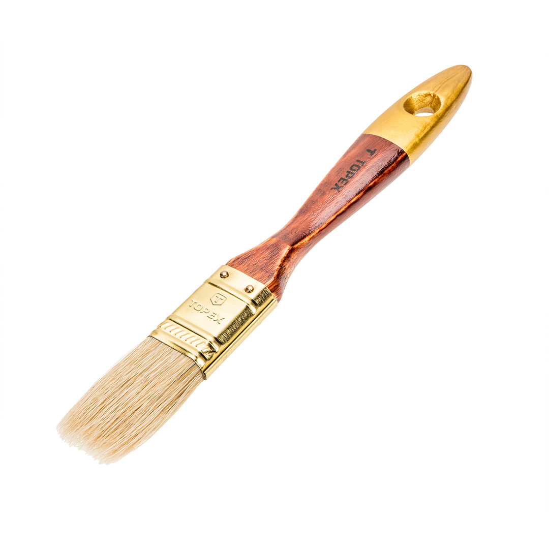 TOP-19B610--Pędzel malarski 1", drewniany uchwyt, włosie naturalne, skuwka stalowa