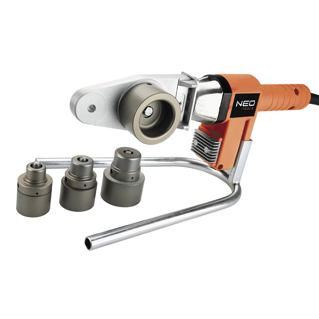 TOP-21-001--Zgrzewarka do rur z tworzyw sztucznych 650W, 4 tuleje grzewcze, powłoka PTFE o O: 20, 25, 32, 40 mm, do mufek i rur: PE, PP, PB o O do 40 mm, zasilanie 230V, 50Hz, masa 4.4 kg, temperatura głowicy 260°C, stojak, walizka, CE