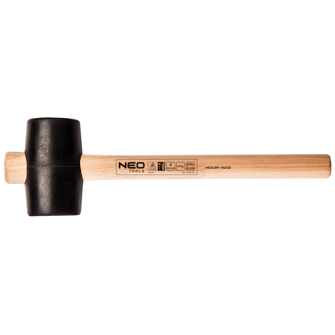 TOP-25-052--Młotek gumowy 65 mm/425 g, trzonek hikorowy, samoklinujący, (HxL) 340 x 107 mm