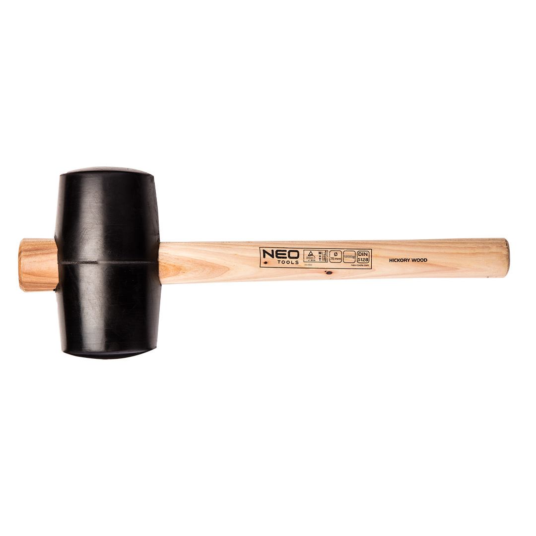TOP-25-054--Młotek gumowy 90 mm/1200 g, trzonek hikorowy, samoklinujący, (HxL) 380 x 130 mm