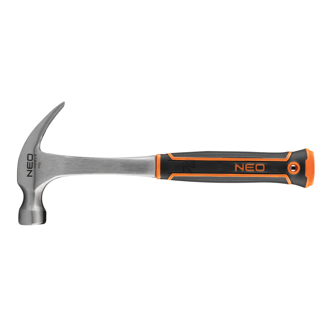 TOP-25-103--Młotek stolarski 450 g, monolityczna konstrukcja, hartowany obuch, dwumateriałowy uchwyt