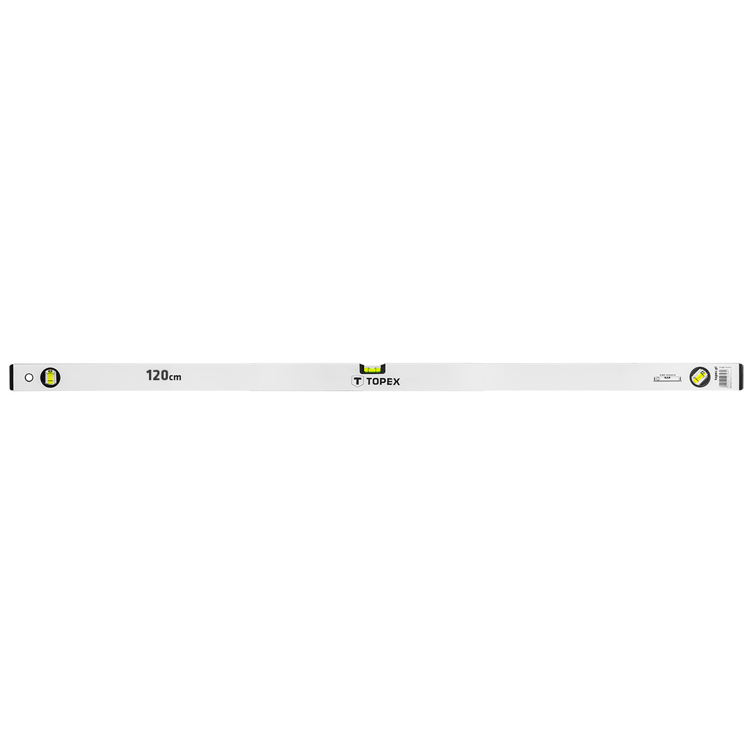 TOP-29C305--Poziomnica aluminiowa anodowana 120 cm, 3 libelle, (HxW) 50 x 20 mm, dokładność pomiaru 0.5 mm/m