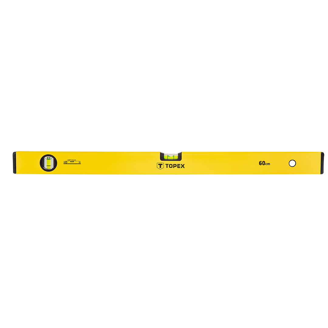 TOP-29C502--Poziomnica aluminiowa, 60 cm, 2 libelle, (HxW) 49 x 19 mm, dokładność pomiaru 1 mm/m