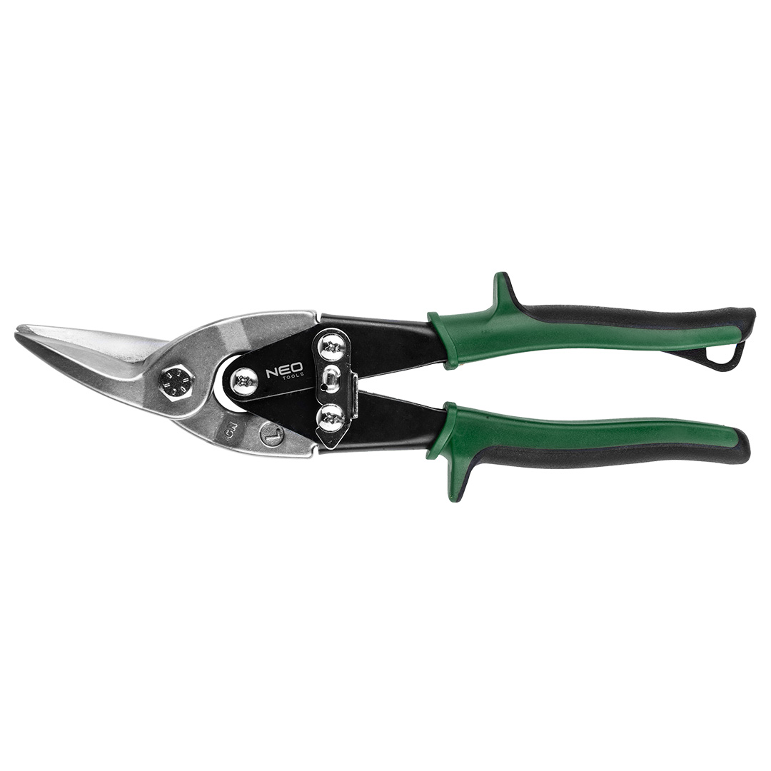 TOP-31-055--Nożyce do blachy 250 mm, prawe, stal CrMo, dwumateriałowe uchwyty, HRC 60-62, DIN6438