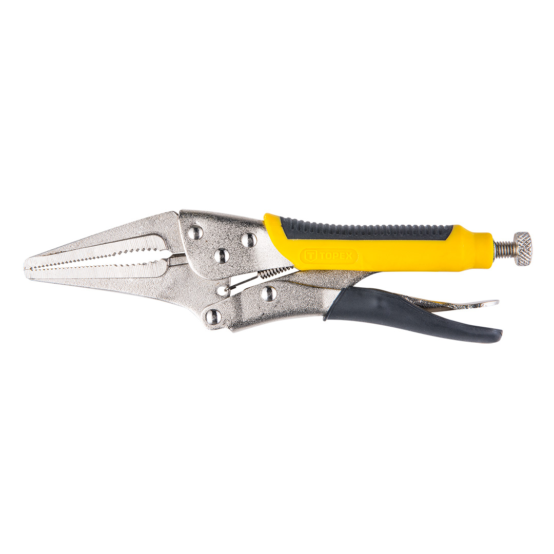 TOP-32D857--Szczypce zaciskowe wydłużone 225 mm, zakres 0-55 mm, stal CrV, dwumateriałowy uchwyt