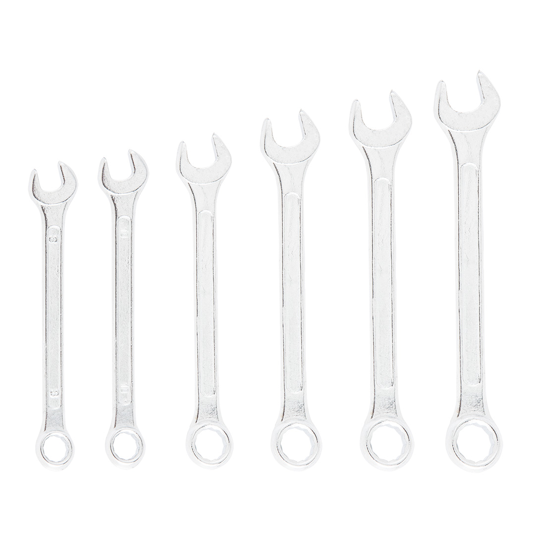 TOP-35D355--Klucze płasko-oczkowe 8-17 mm, zestaw 6 szt., rozmiary: 8, 10, 12, 13, 14, 17 mm