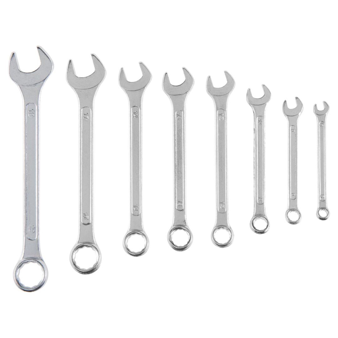 TOP-35D356--Klucze płasko-oczkowe 6-19 mm, zestaw 8 szt., rozmiary: 6, 8, 10, 12, 13, 14, 17, 19 mm