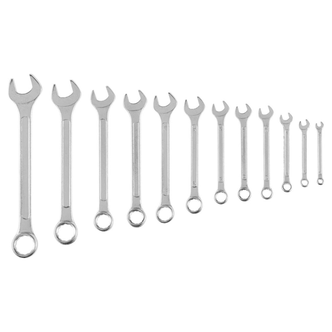 TOP-35D357--Klucze płasko-oczkowe 6-22 mm, zestaw 12 szt., rozmiary: 6, 7, 8, 9, 10, 11, 12, 13, 14, 17, 19, 22 mm