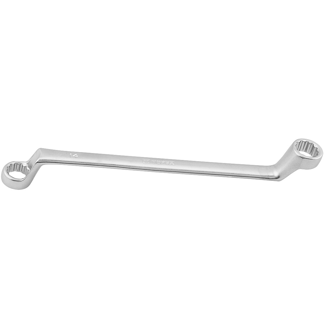 TOP-35D811--Klucz oczkowy odgięty 14 x 15 mm, stal CrV