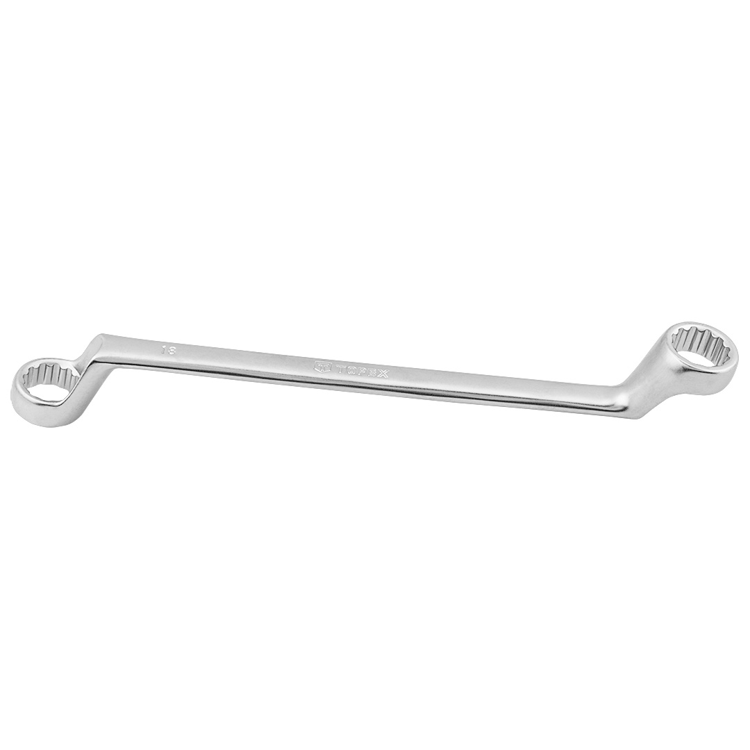 TOP-35D815--Klucz oczkowy odgięty 18 x 19 mm, stal CrV