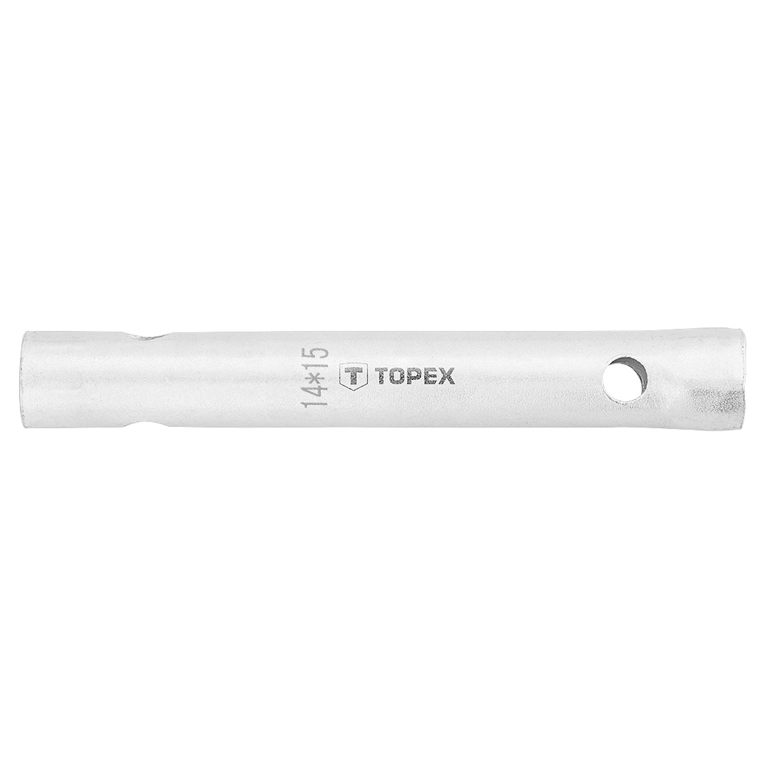 TOP-35D934--Klucz rurowy dwustronny 14 x 15 mm, sześciokątny przekrój z otworami