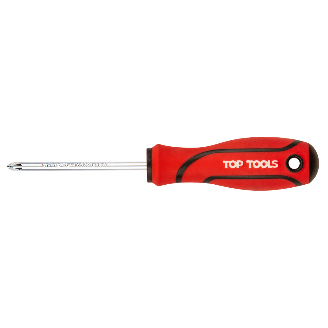 TOP-39D017--Wkrętak krzyżowy PH1 x 75 mm, stal węglowa, uchwyt ABS i TPR
