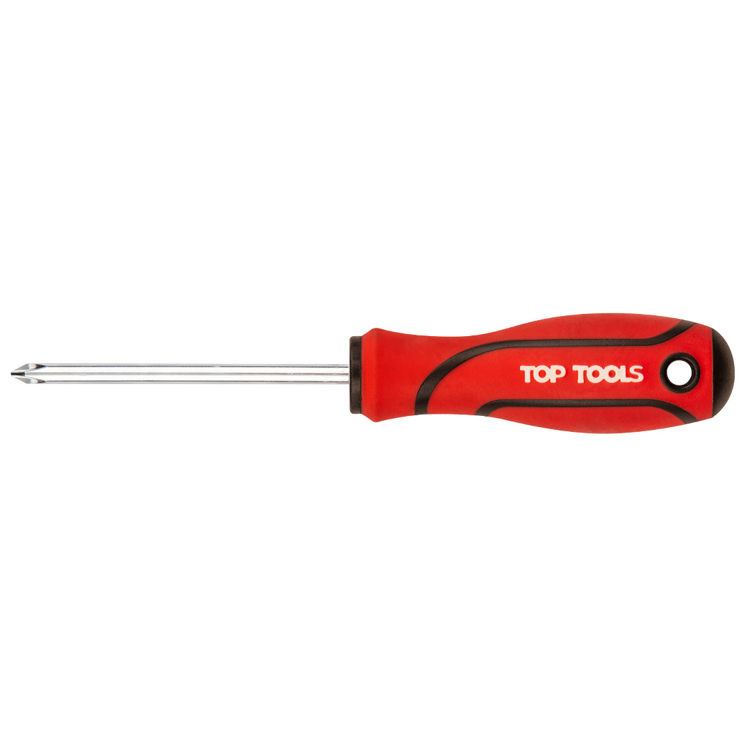 TOP-39D018--Wkrętak krzyżowy PH2 x 100 mm, stal węglowa, uchwyt ABS i TPR