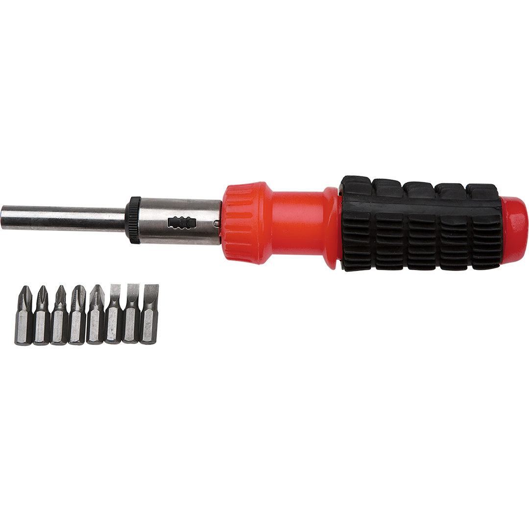 TOP-39D181--Końcówki wkrętakowe z uchwytem, zestaw 9 szt., długość bitów 25 mm, rozmiary: płaskie 4, 5, 6 mm, PH 1, 2, 3, PZ 1, 2
