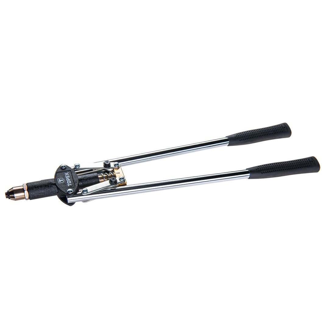 TOP-43E780--Nitownica czołowa do nitów aluminiowych 2.4, 3.2, 4.0, 4.8 mm, długość 535 mm, stalowy korpus, masa 1,3 kg