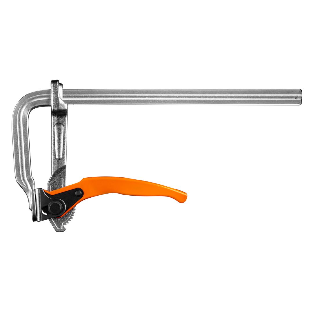 TOP-45-230--Ścisk stolarski 300 x 120 mm, mimośrodowy mechanizm zapadkowy, monolityczna konstrukcja prowadnicy i górnej szczęki ścisku