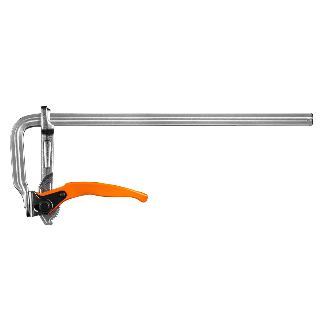 TOP-45-240--Ścisk stolarski 400 x 120 mm, mimośrodowy mechanizm zapadkowy, monolityczna konstrukcja prowadnicy i górnej szczęki ścisku
